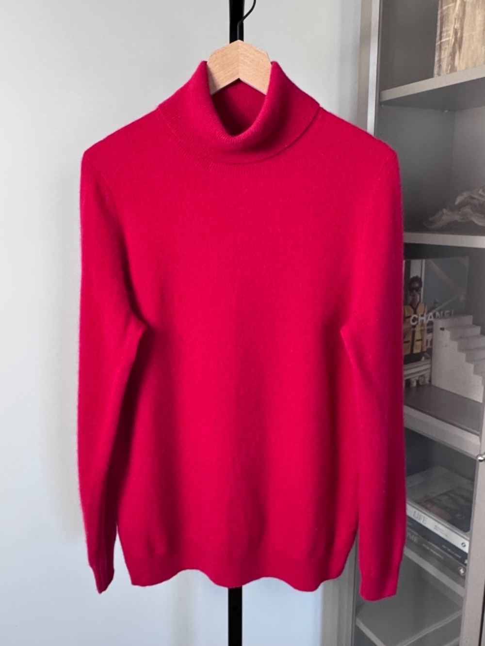 C By Bloomingdales 2 Ply Cashmere Red Turtleneck Long Sleeve Sweater XXL